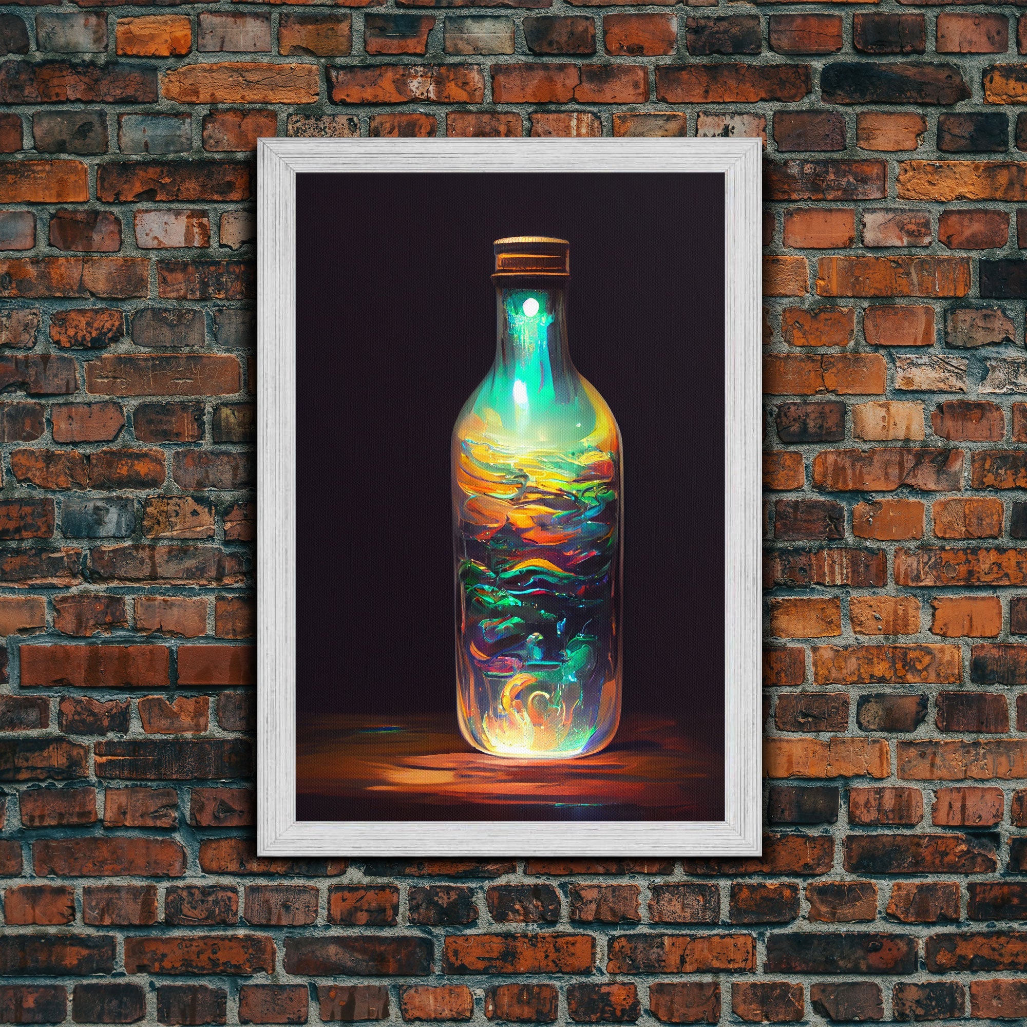 Miniature world in a bottle canvas print, high fantasy wall art, magical wall art, ready to hang wall art | | Wiccan Center