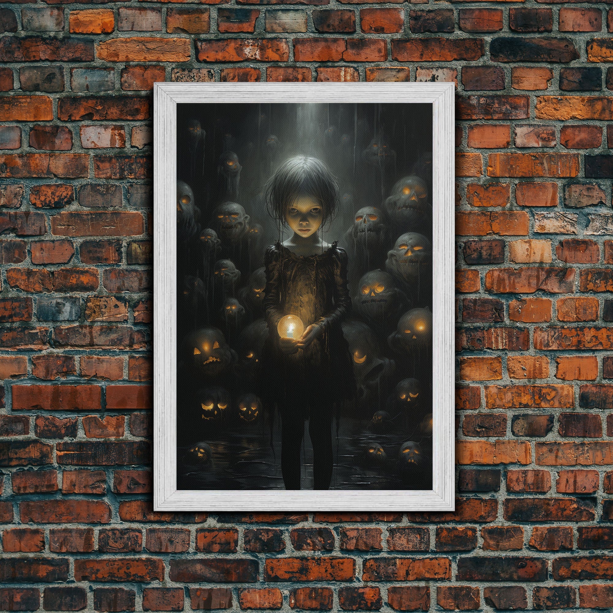 The Witch And The Well Of Souls, Haunted Halloween Art, Halloween Canvas, Framed Canvas Print, Witch Wall Decor, Witchcraft Wall Art | | Wiccan Center