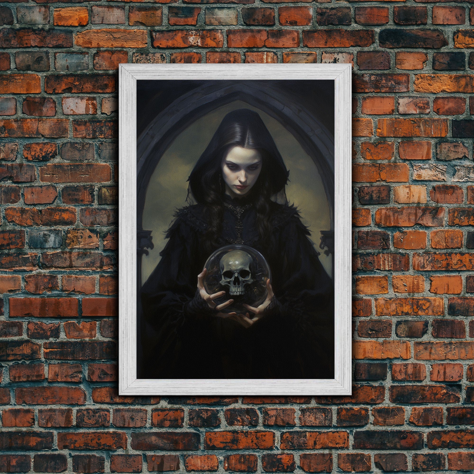 The Fortune Teller, Halloween Canvas Print, Framed Canvas, Unique Wall Art, Goth Art, Dark Academia, Witch Art, Witchcraft | | Wiccan Center