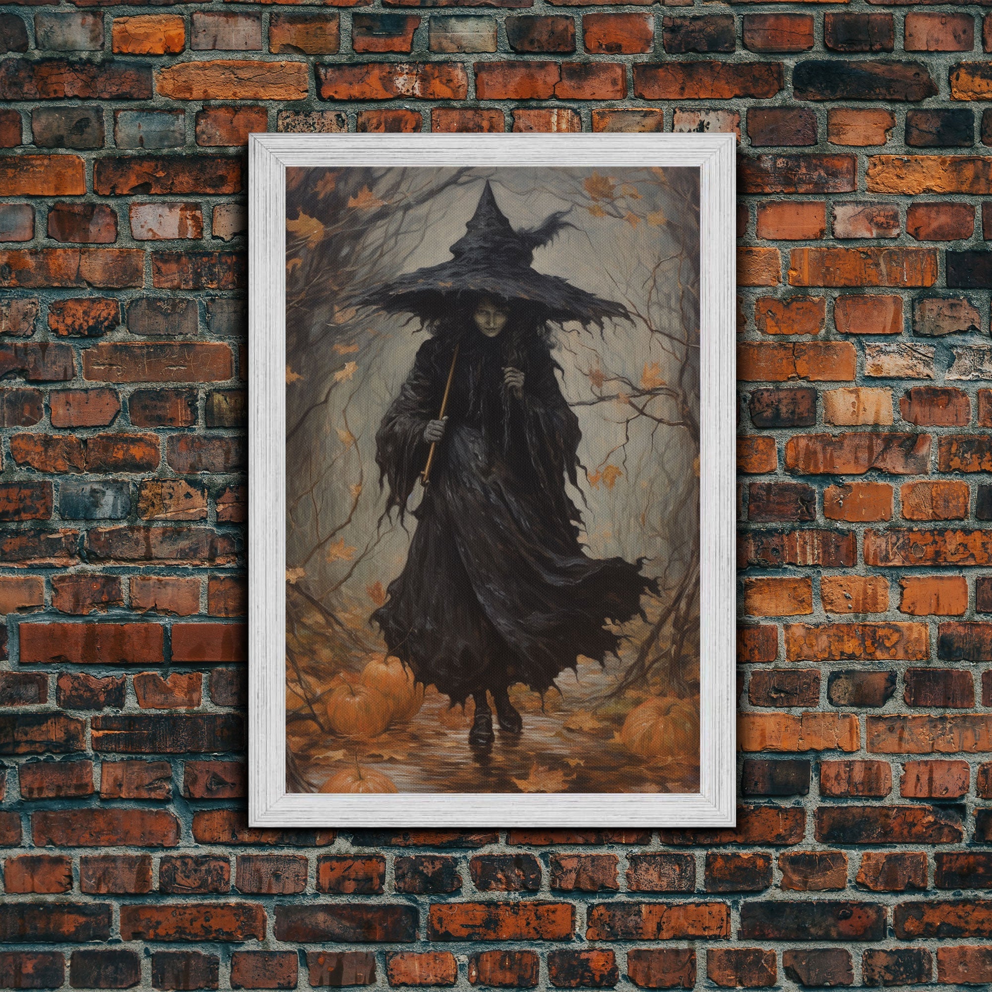 The Wicked Witch, Halloween Canvas Print, Framed Canvas, Unique Wall Art, Goth Art, Dark Academia, Witch Art, Witchcraft, Witch Decor | | Wiccan Center
