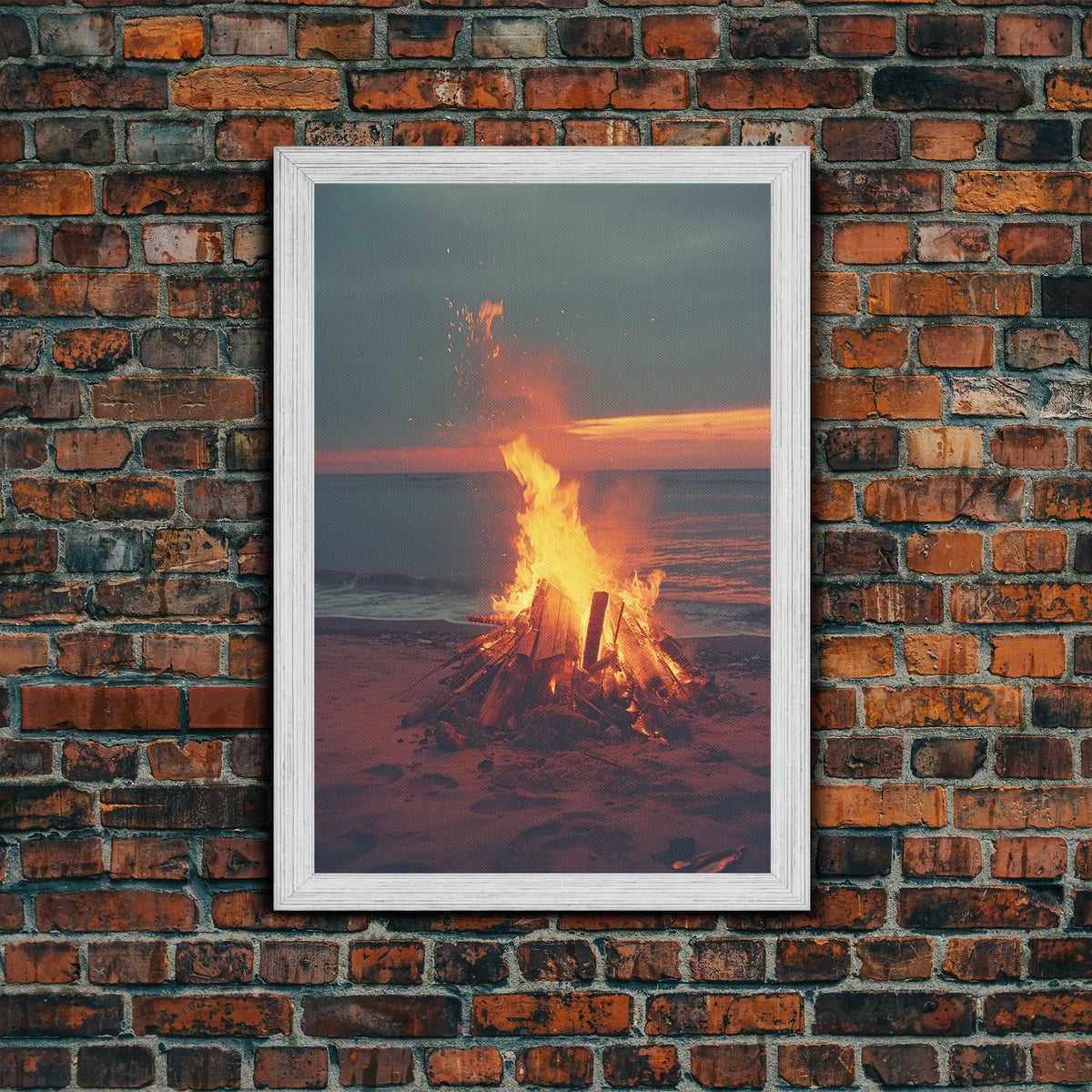 Beach Campfire Under The Stars, Photography Print, Framed Canvas Print, Beach House Decor, Coastal Decor, Beach Print, Beach Art | | Wiccan Center