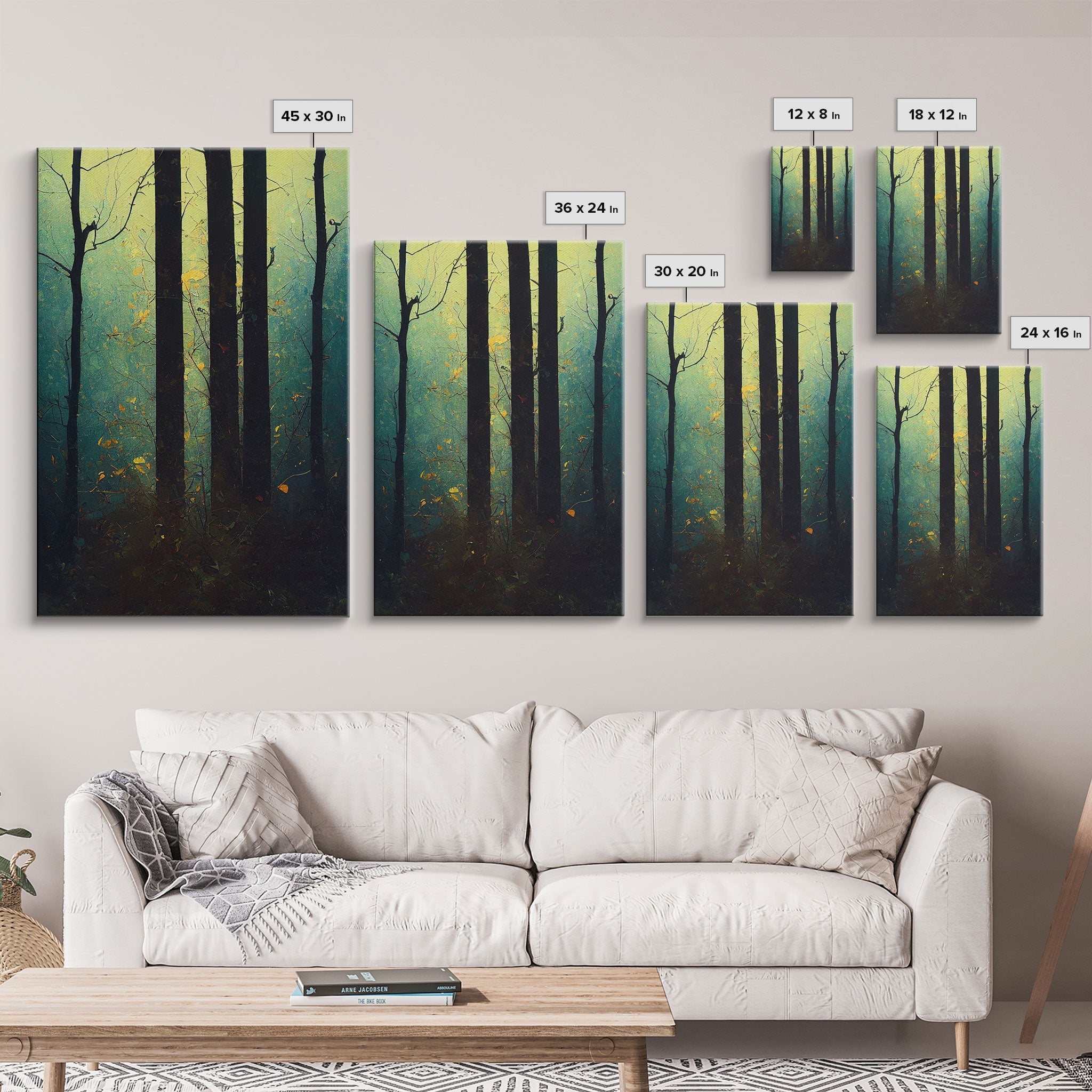 Magical Forest Oil Painting Style, Spooky Pirate Ship Art, Framed Canvas Print, Ready To Hang Framed Wall Art, Living Room Wall Hanging | | Wiccan Center