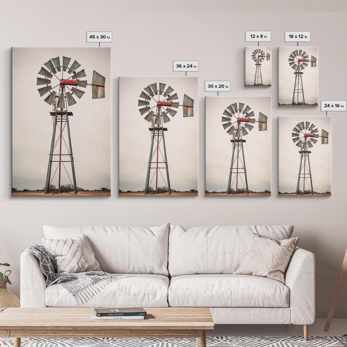 Rustic Farmhouse Home Decor, Windmill Photography Photo Print Art, Rustic Industrial Farmhouse Wall Art Picture, Country Landscape Picture | | Wiccan Center