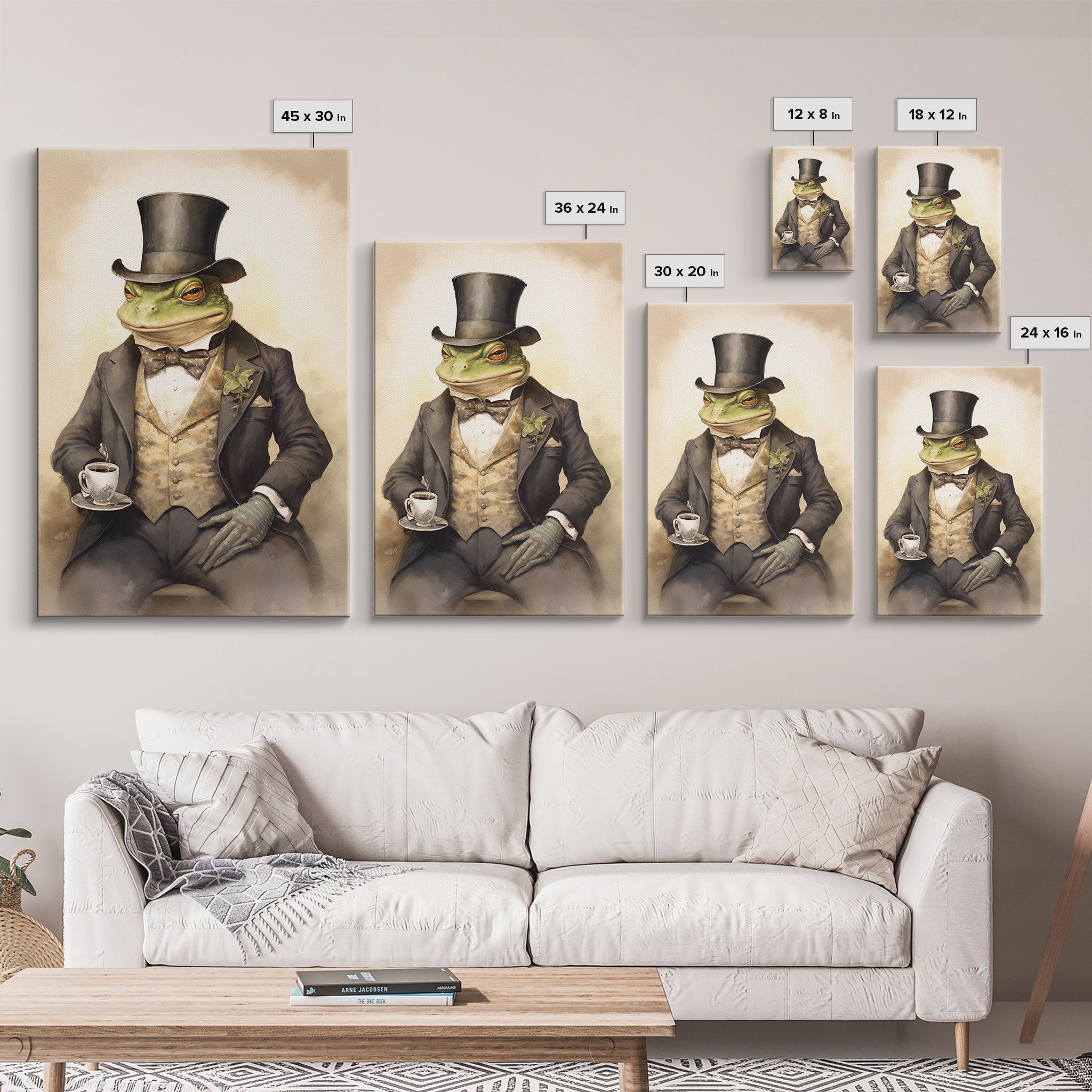 Le Business Toad, Victorian Toad Portrait, Vintage Style Animal Print Wall Art, Framed Canvas or Poster, Familiar Painting, Witchcraft Art | | Wiccan Center