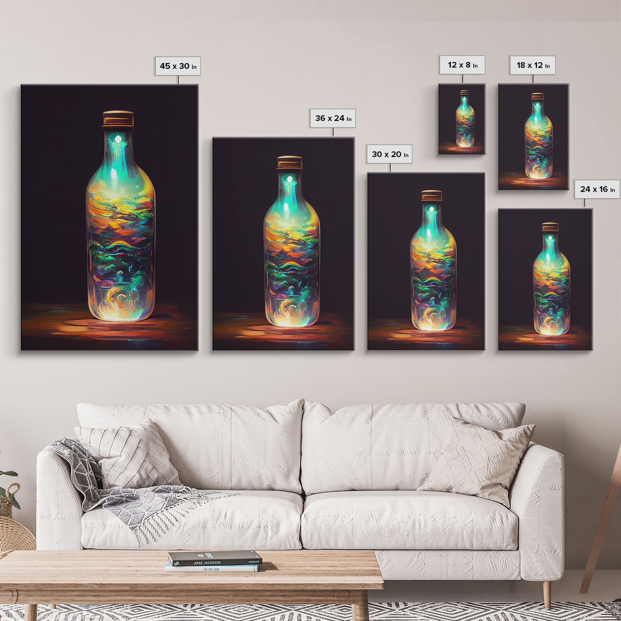 Miniature world in a bottle canvas print, high fantasy wall art, magical wall art, ready to hang wall art | | Wiccan Center