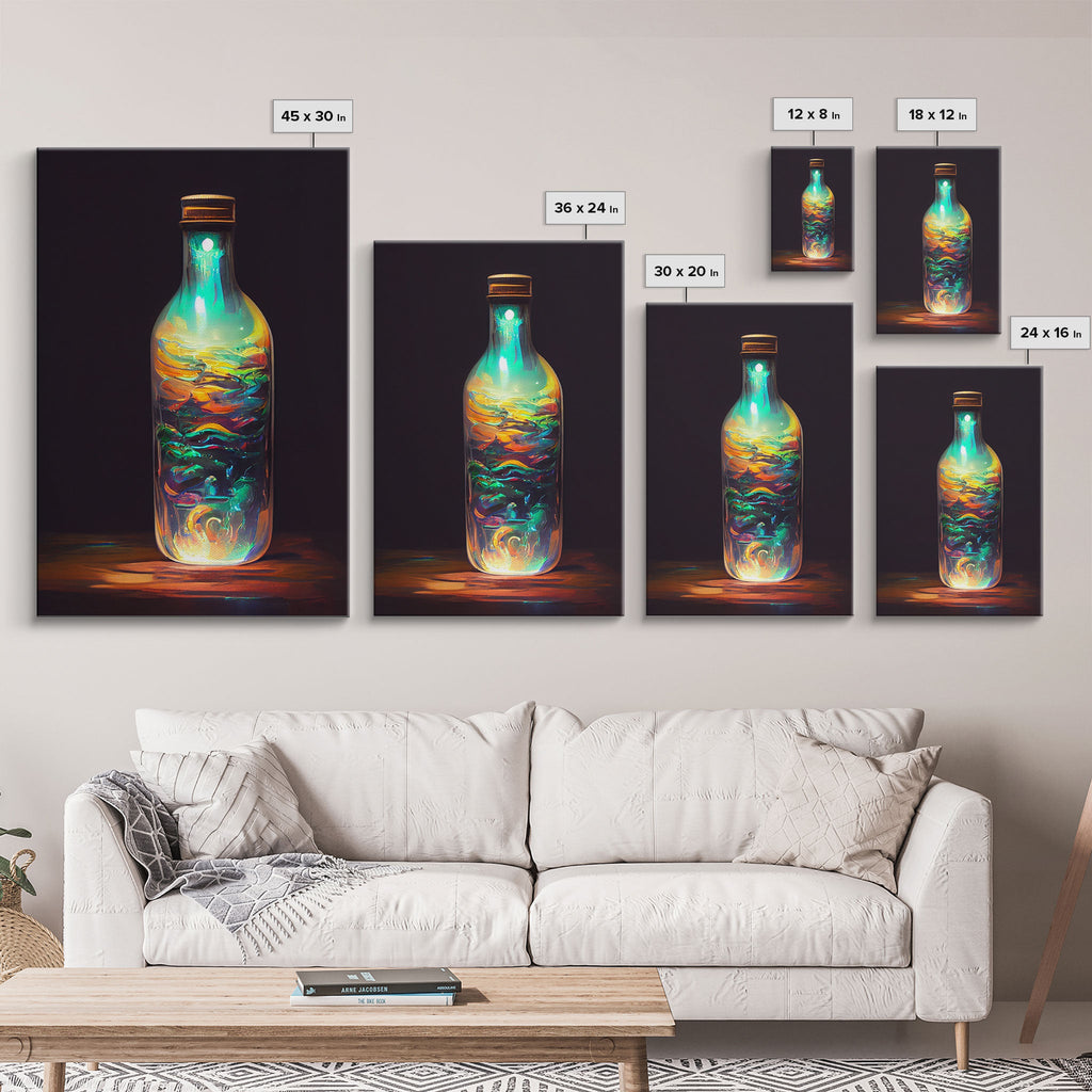 Miniature world in a bottle poster print, high fantasy wall art, magical wall art | | Wiccan Center