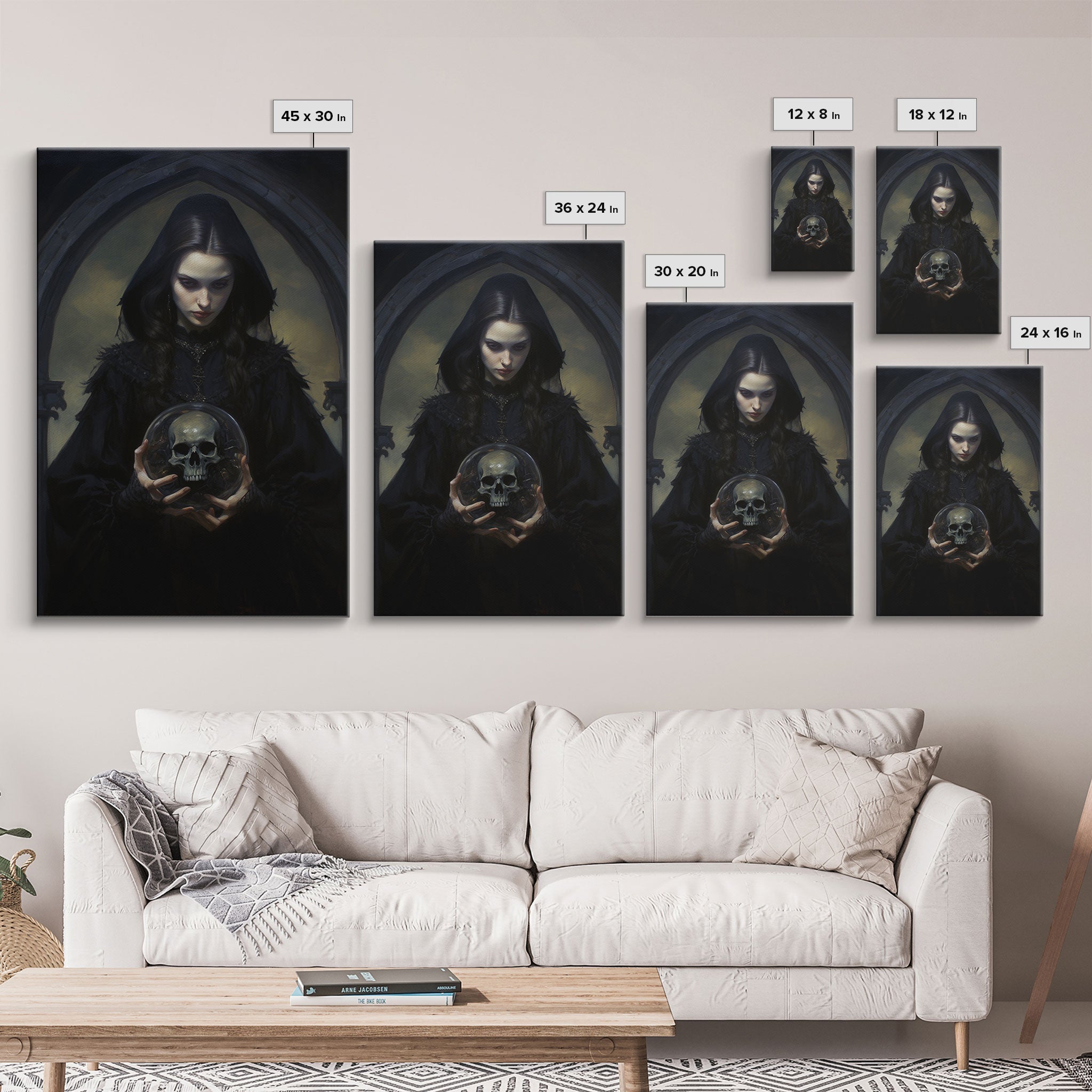 The Fortune Teller, Halloween Canvas Print, Framed Canvas, Unique Wall Art, Goth Art, Dark Academia, Witch Art, Witchcraft | | Wiccan Center