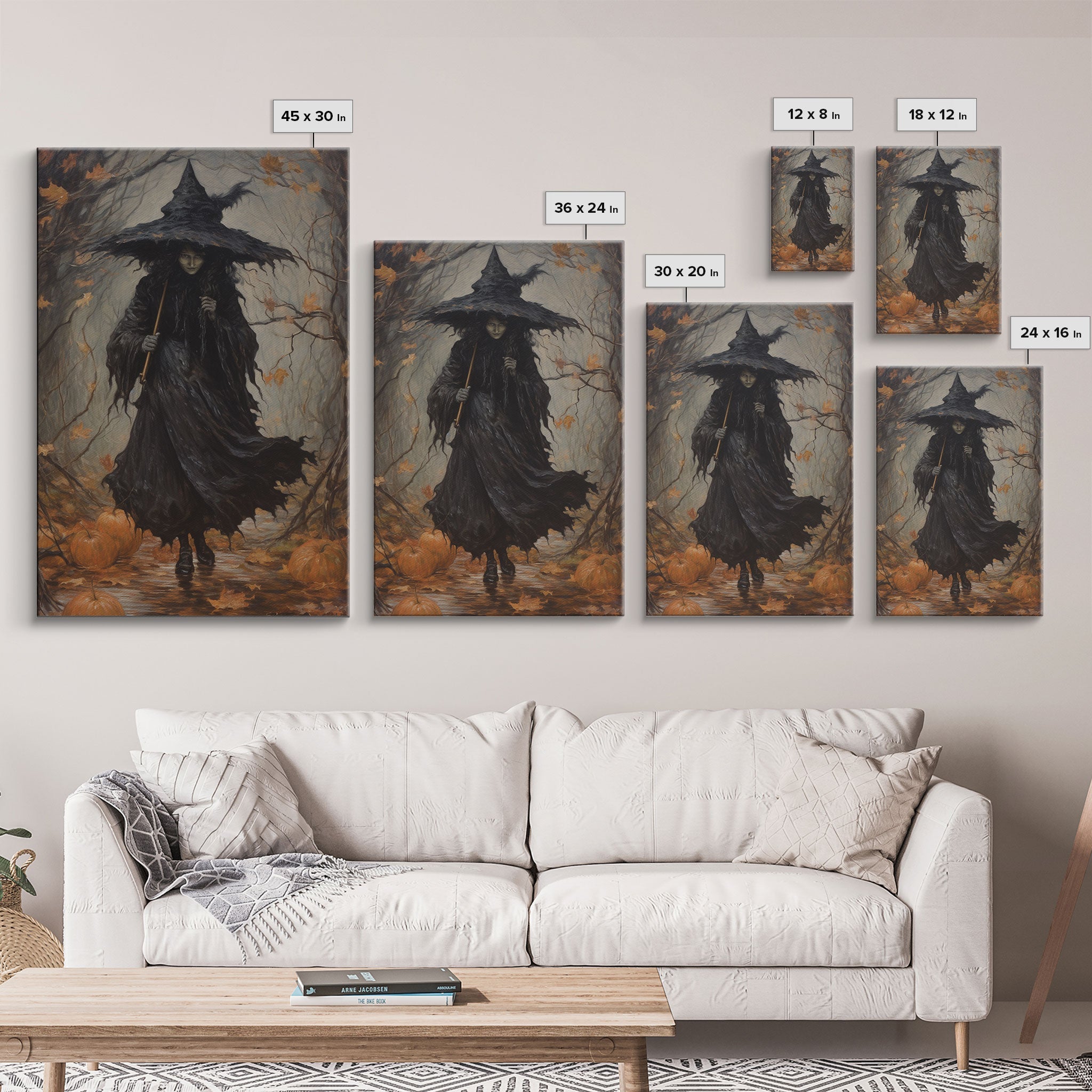 The Wicked Witch, Halloween Canvas Print, Framed Canvas, Unique Wall Art, Goth Art, Dark Academia, Witch Art, Witchcraft, Witch Decor | | Wiccan Center