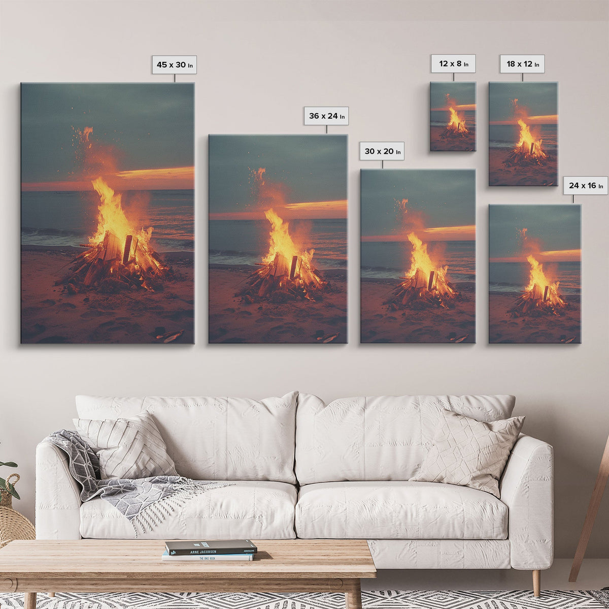 Beach Campfire Under The Stars, Photography Print, Framed Canvas Print, Beach House Decor, Coastal Decor, Beach Print, Beach Art | | Wiccan Center