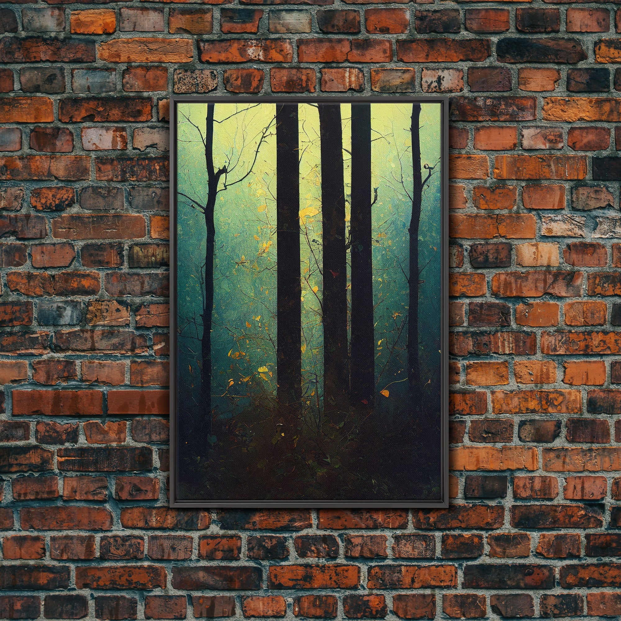Magical Forest Oil Painting Style, Spooky Pirate Ship Art, Framed Canvas Print, Ready To Hang Framed Wall Art, Living Room Wall Hanging | | Wiccan Center