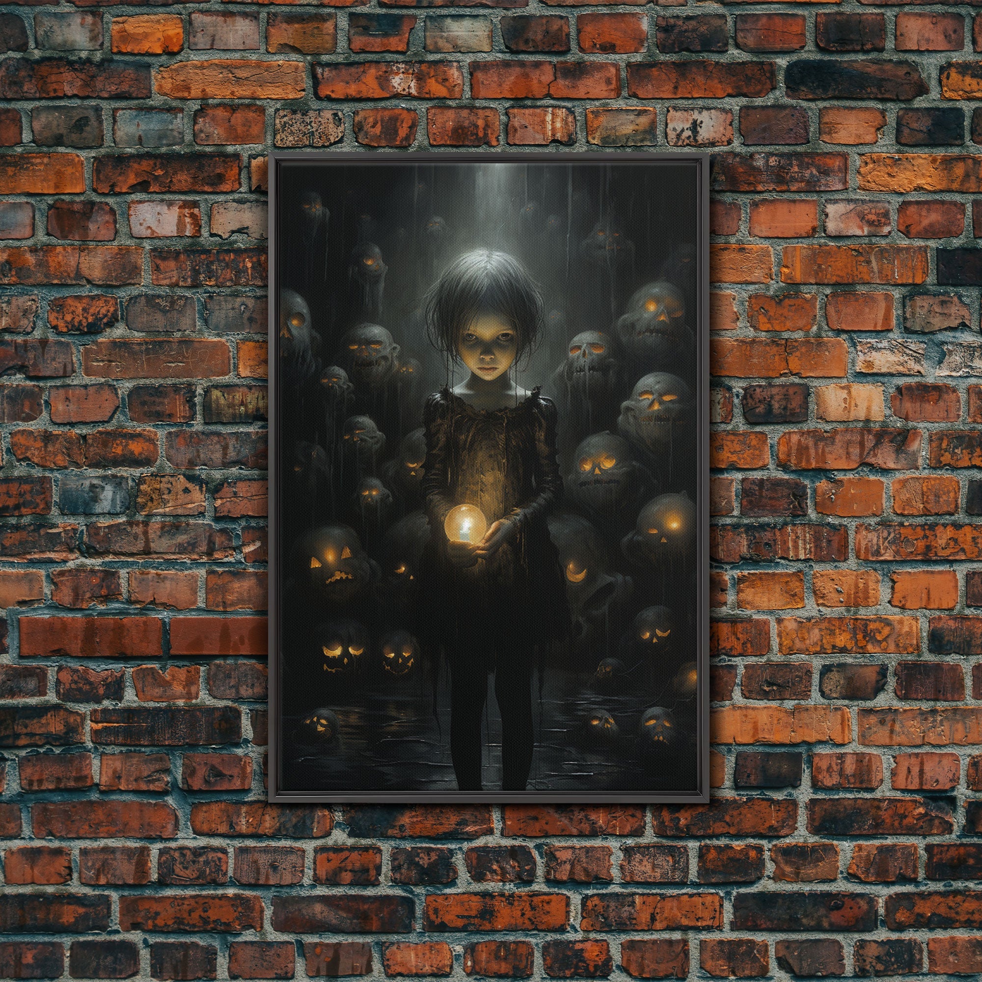 The Witch And The Well Of Souls, Haunted Halloween Art, Halloween Canvas, Framed Canvas Print, Witch Wall Decor, Witchcraft Wall Art | | Wiccan Center
