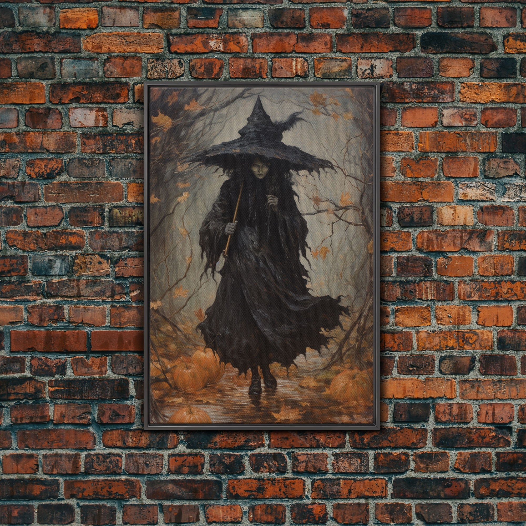 The Wicked Witch, Halloween Canvas Print, Framed Canvas, Unique Wall Art, Goth Art, Dark Academia, Witch Art, Witchcraft, Witch Decor | | Wiccan Center