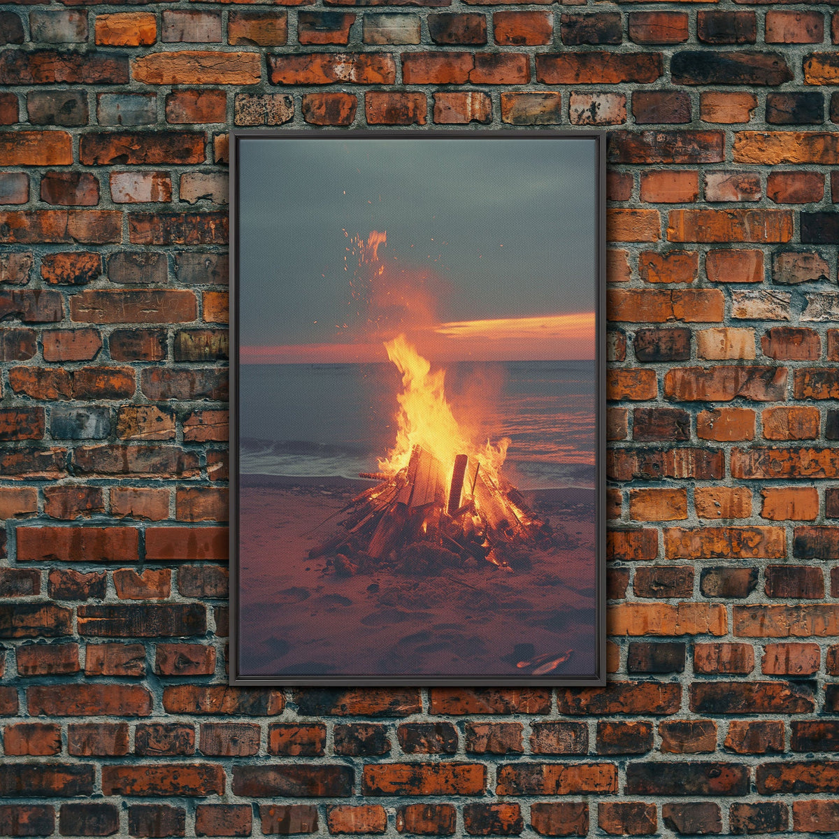 Beach Campfire Under The Stars, Photography Print, Framed Canvas Print, Beach House Decor, Coastal Decor, Beach Print, Beach Art | | Wiccan Center