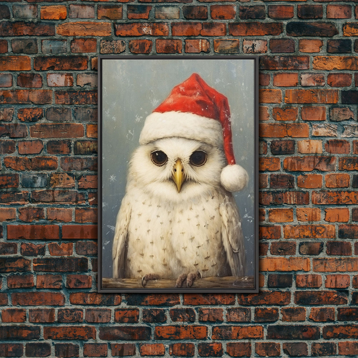 Silly Snow Owl Dressed For Christmas, Christmas Art, Christmas Decor, Christmas Wall Art, Farmhouse Christmas, Vintage Christmas, Owl Print