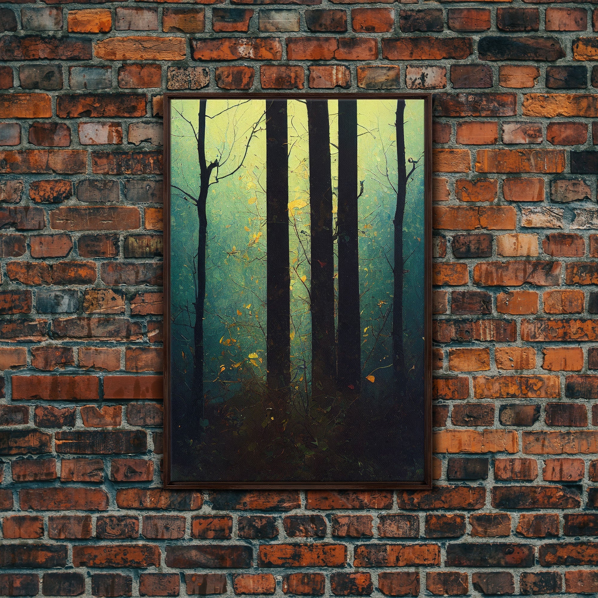 Magical Forest Oil Painting Style, Spooky Pirate Ship Art, Framed Canvas Print, Ready To Hang Framed Wall Art, Living Room Wall Hanging | | Wiccan Center