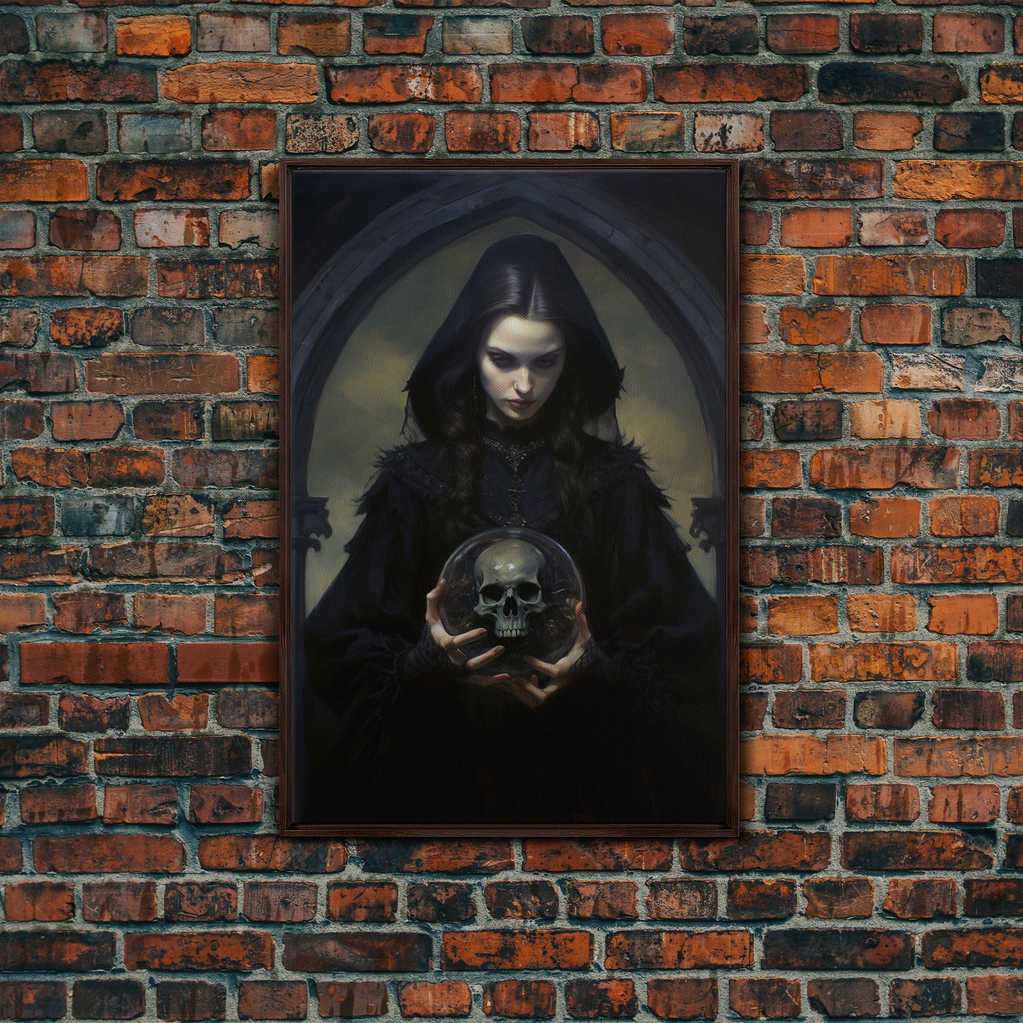 The Fortune Teller, Halloween Canvas Print, Framed Canvas, Unique Wall Art, Goth Art, Dark Academia, Witch Art, Witchcraft | | Wiccan Center