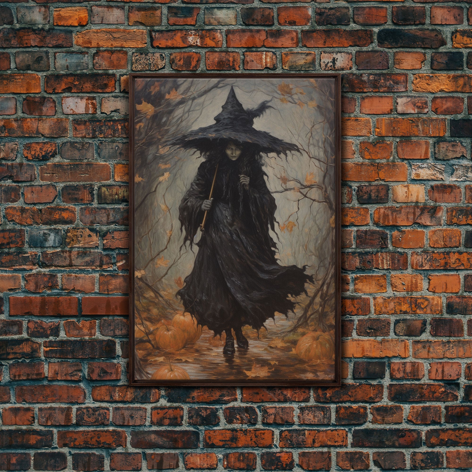 The Wicked Witch, Halloween Canvas Print, Framed Canvas, Unique Wall Art, Goth Art, Dark Academia, Witch Art, Witchcraft, Witch Decor | | Wiccan Center