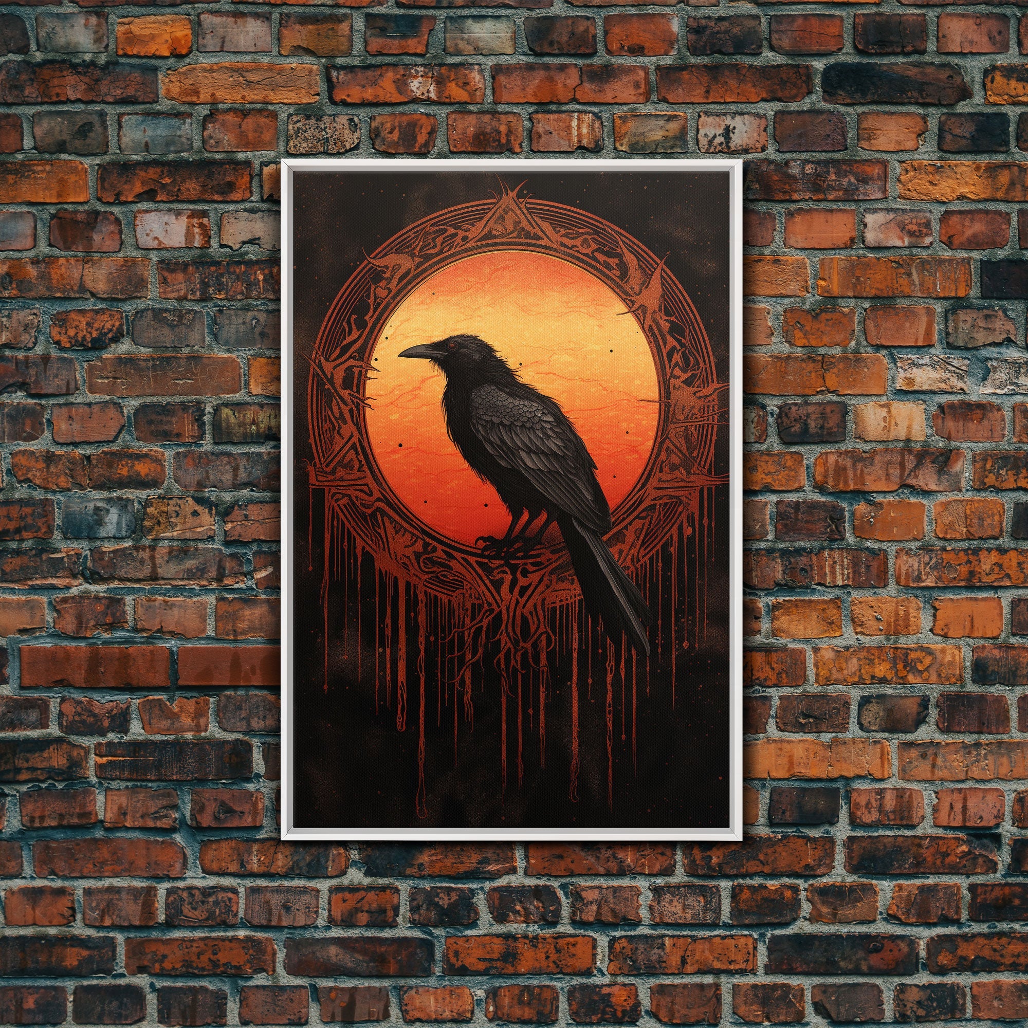 Raven Print, Antique Bird Painting, Vintage Drawing Poster Wall Art Decor, Black Raven, bird nature print, bird lovers gift, Gothic Crow Art