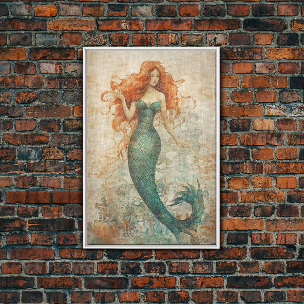 Coastal Mermaid Canvas Print Or Poster, Framed | | Wiccan Center