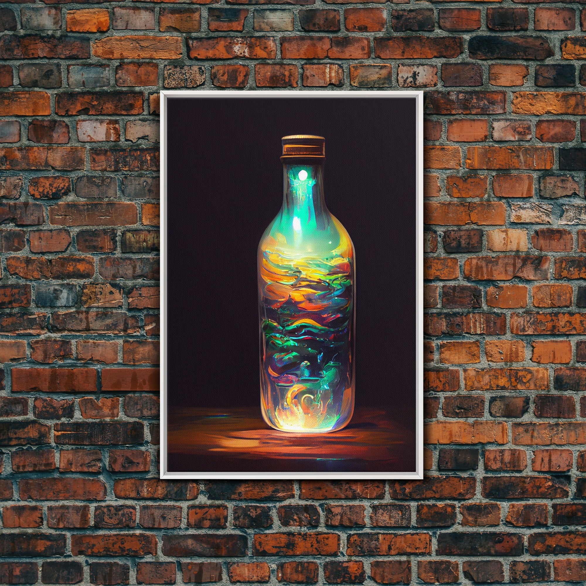 Miniature world in a bottle canvas print, high fantasy wall art, magical wall art, ready to hang wall art | | Wiccan Center