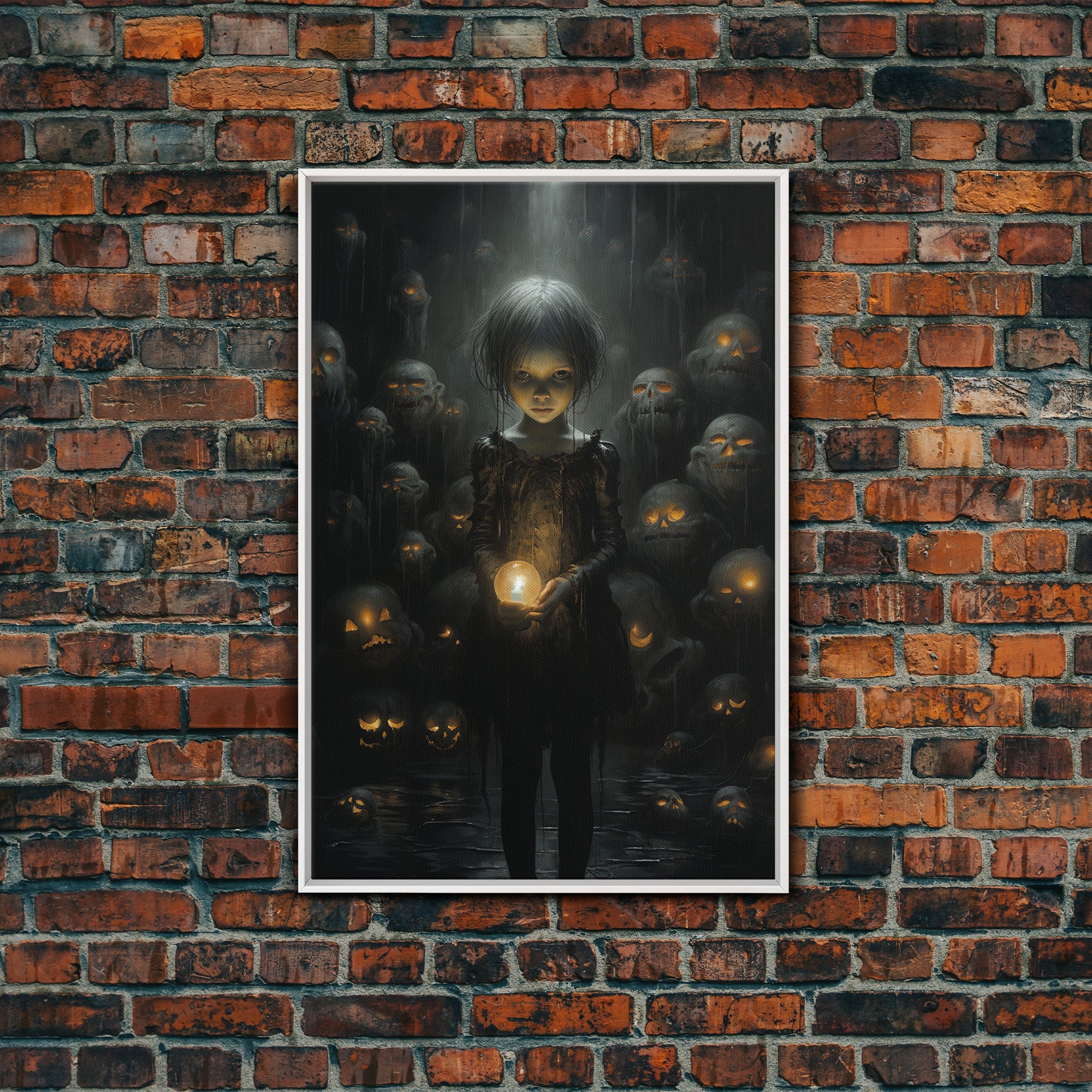 The Witch And The Well Of Souls, Haunted Halloween Art, Halloween Canvas, Framed Canvas Print, Witch Wall Decor, Witchcraft Wall Art | | Wiccan Center