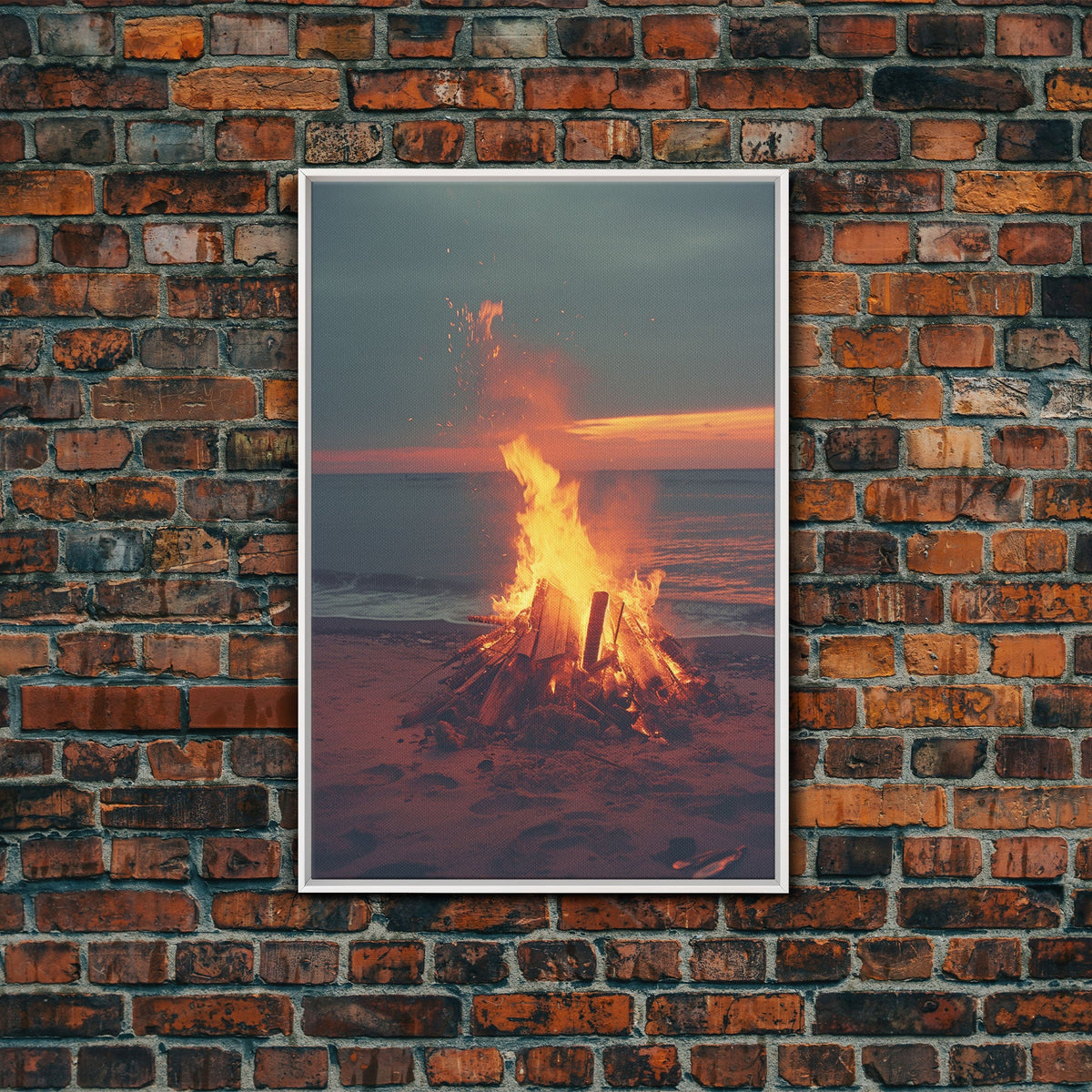 Beach Campfire Under The Stars, Photography Print, Framed Canvas Print, Beach House Decor, Coastal Decor, Beach Print, Beach Art | | Wiccan Center