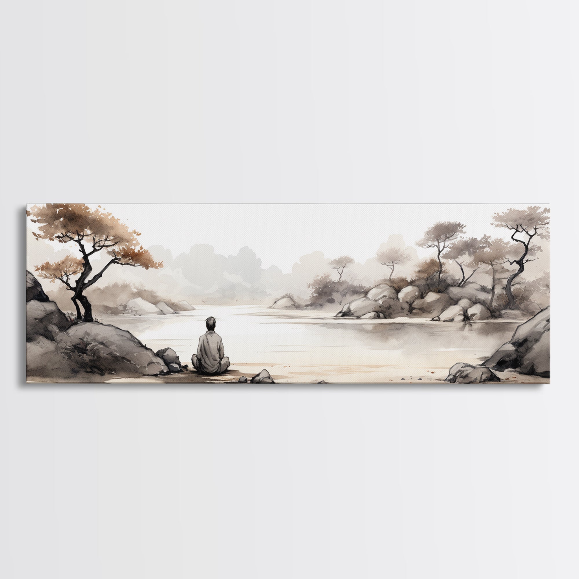 Yoga Studio Wall Decor, Framed Canvas Print, Christmas Gift, Spiritual Boho Decor, Zen Wall Decor, Meditation Art