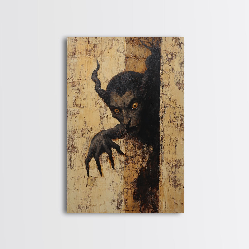 Demon Painting Print, Dark Macabre Wall Art, Original Satyr Painting, Witchy Decor, Wall Art For Witches, Witch Familiar Painting | | Wiccan Center