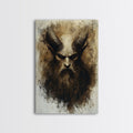 Portrait of a Demon, Framed Canvas Print, Dark Macabre Wall Art