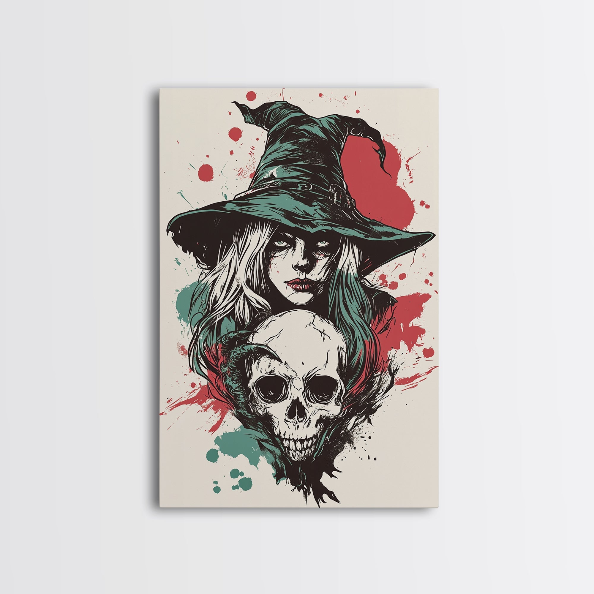Portrait of A Witch, Framed Canvas Print, Halloween Decor, Witchcraft, Goth Art, Dark Academia Wall Art, Halloween Poster Art | | Wiccan Center