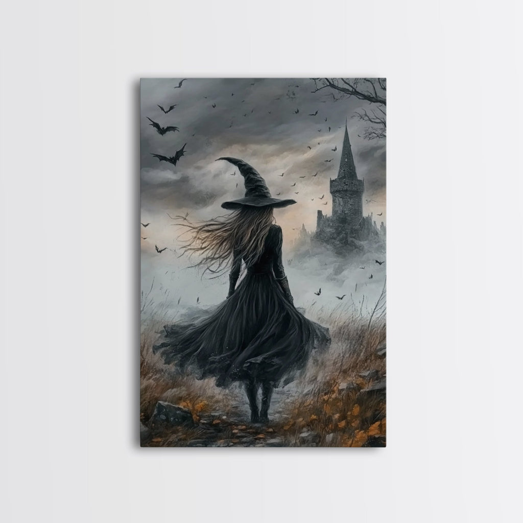 Goth Decor, Witchy Home Decor, Dark Academia Goth Oil Painting Print, Witch Painting, Haunted Spooky Season Wall Art, Witch Decor