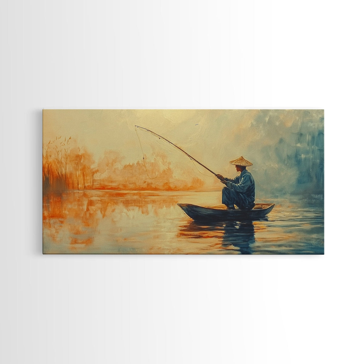 Wabi Sabi Fisherman Painting Print, Fishing Wall Art, Japanese Fisherman Watercolor Painting, Fishing Gift, Fisherman Gift IDea | | Wiccan Center