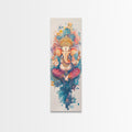 Ganesh wall art spiritual framed canvas print, Hindu god art, vibrant festival decor, meditation room art, sacred Indian home decor