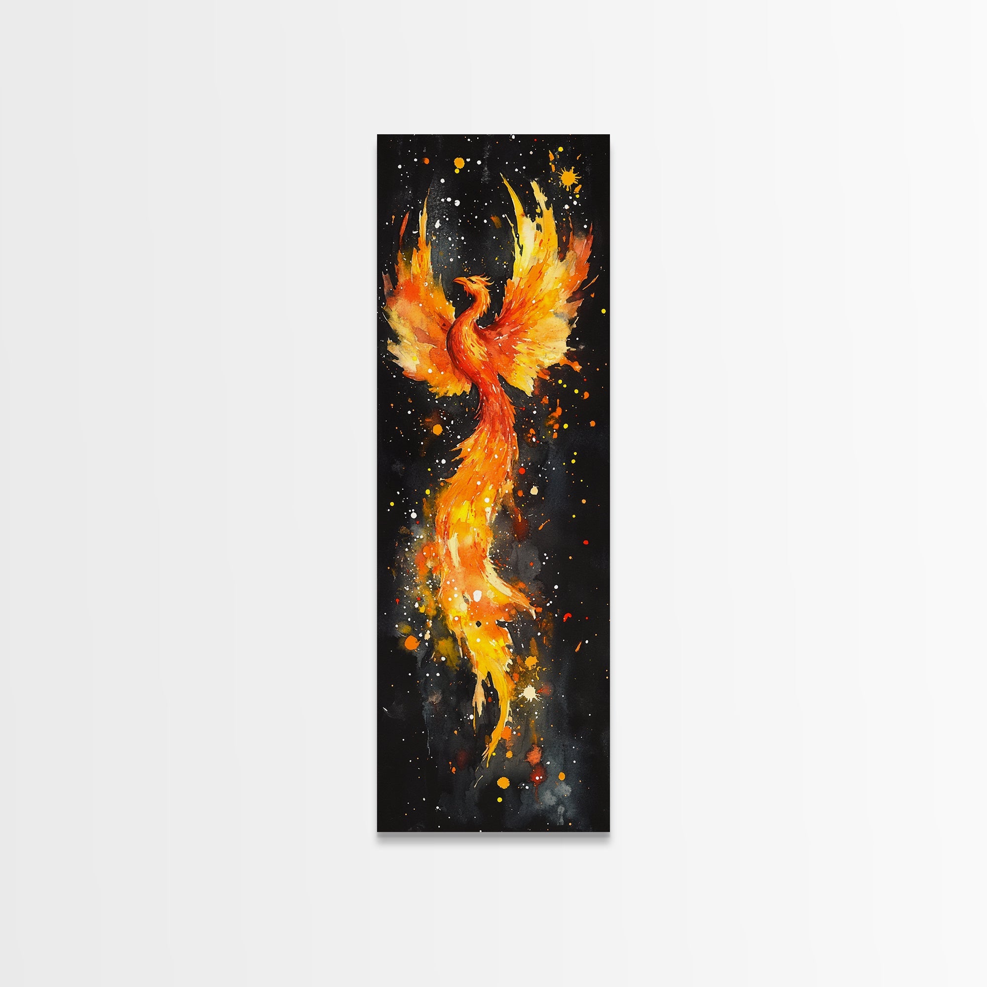 Colorful Phoenix Artwork Canvas Print, Framed Option, Cosmic Art for Bedroom Decor, Spiritual Wall Art, Mystical Bird Painting