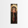 Golden Goddess Framed Canvas Print, Afrocentric Art Print with Ornate Detail, Dark Romance Wall Art for Eclectic Living Room Decor | | Wiccan Center