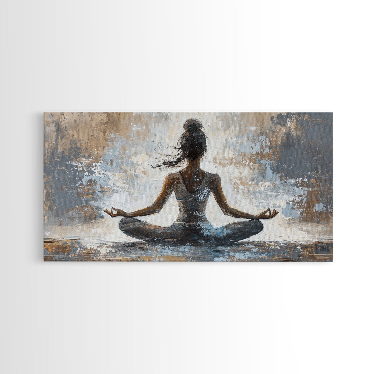 Yoga Pose Canvas Print Zen Abstract Meditation Wall Art Neutral Living Room Modern Therapy Art Gift Idea Unique Minimalist Decor | | Wiccan Center