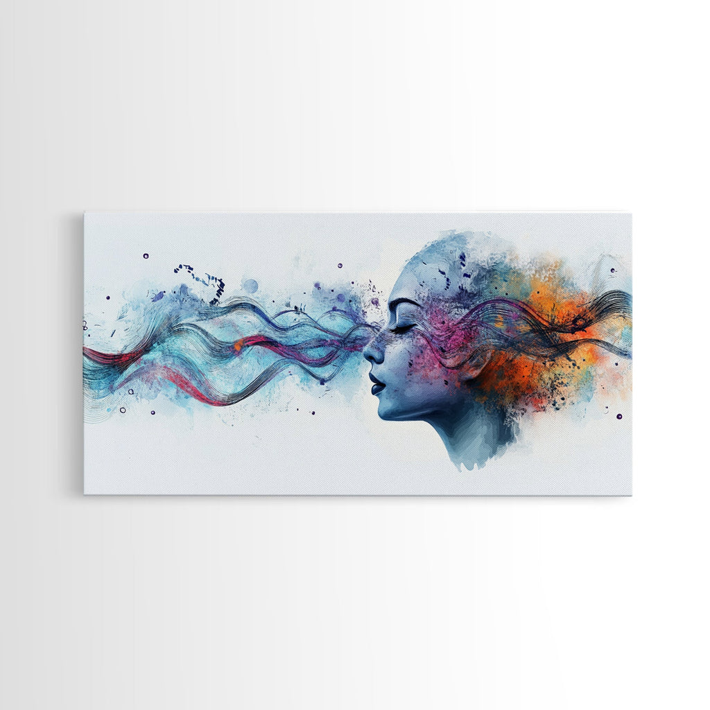 Vibrant Feminine Energy Canvas Print - Abstract Goddess Art Therapy Wall Decor - Whimsical Moody Brain Art for Home Office | | Wiccan Center