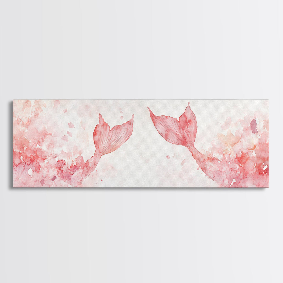 Mermaid Tail Canvas Print Whimsical Light Pink Wall Art Nautical Artwork Cottagecore Bedroom Decor Gift Idea For Her | | Wiccan Center
