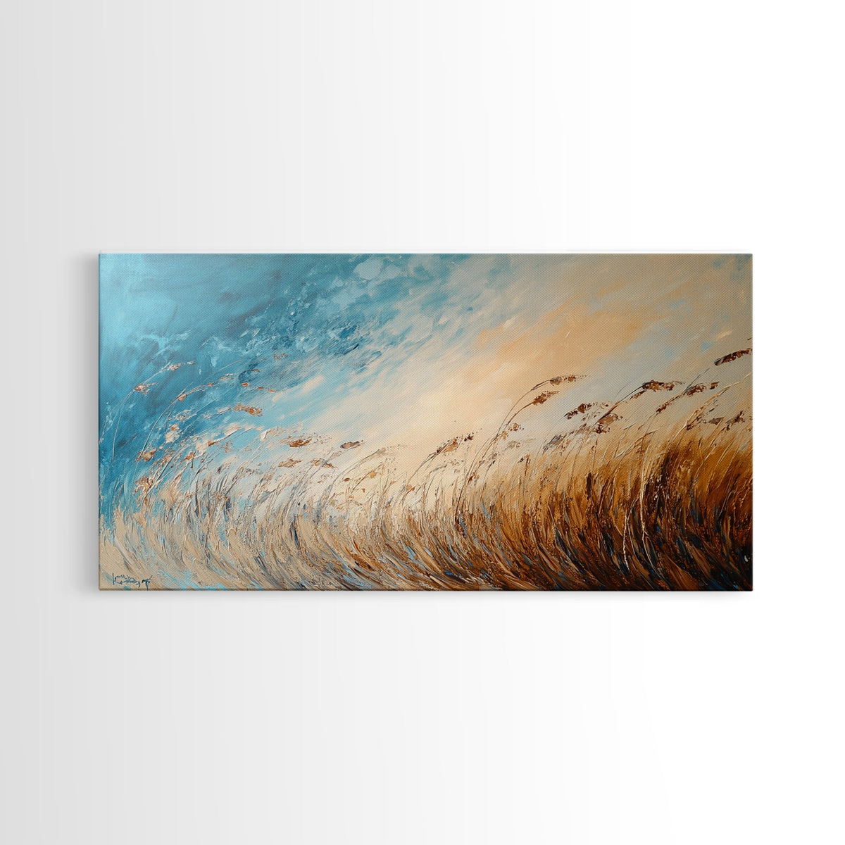 Coastal Wind, Beach Grass Painting, Coastal Cowgirl Wall Art, Nautical Decor, Wabi Sabi Art, Minimalist Art, Canvas Print, Extra Wide Art | | Wiccan Center