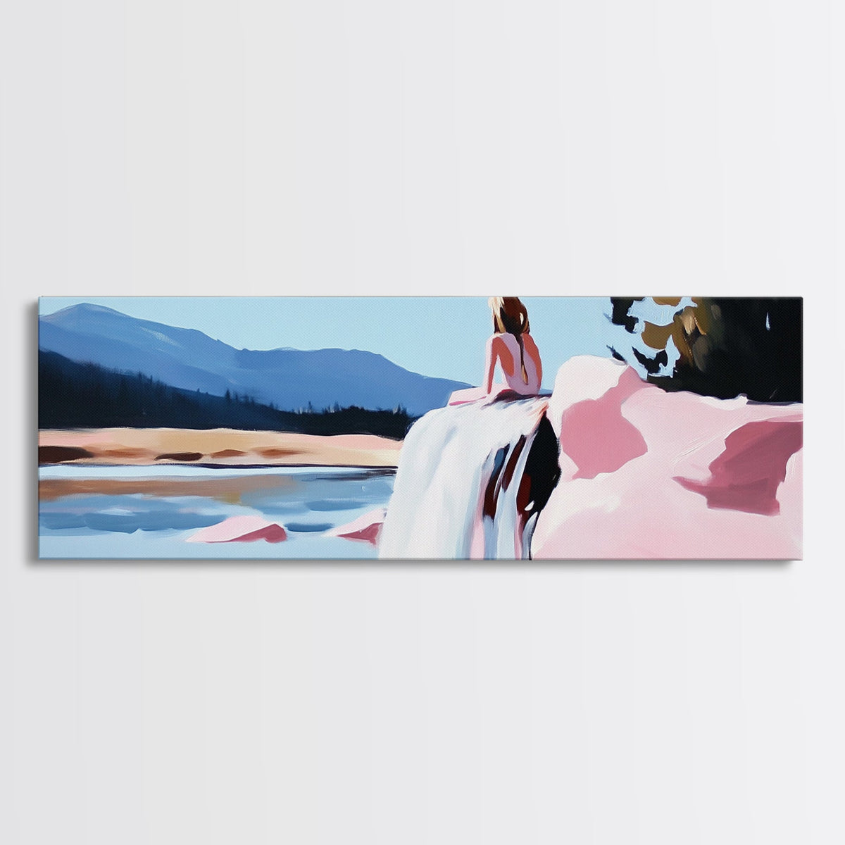 Waterfall Escape, Mountain View, Nature Serenity, Framed Canvas Print, Bedroom Wall Art, Outdoor Adventure Decor, Modern Landscape | | Wiccan Center