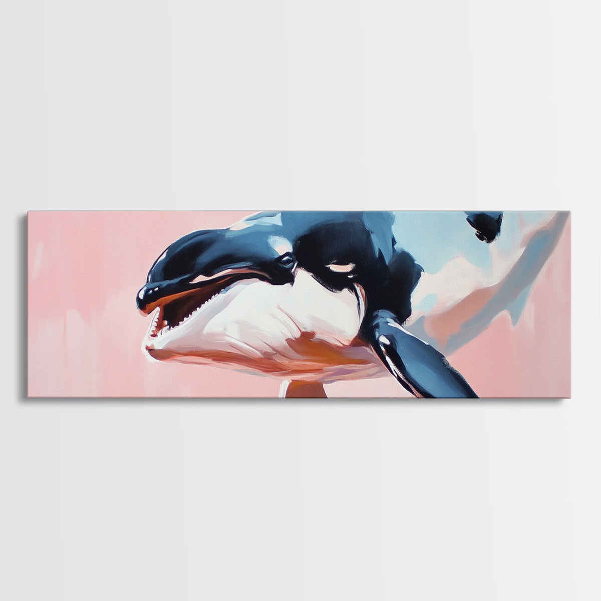 Orca Whale, Marine Life Art, Ocean Wall Decor, Animal Lover Gift, Coastal Home, Nautical Theme, Minimalist Design, Canvas Print