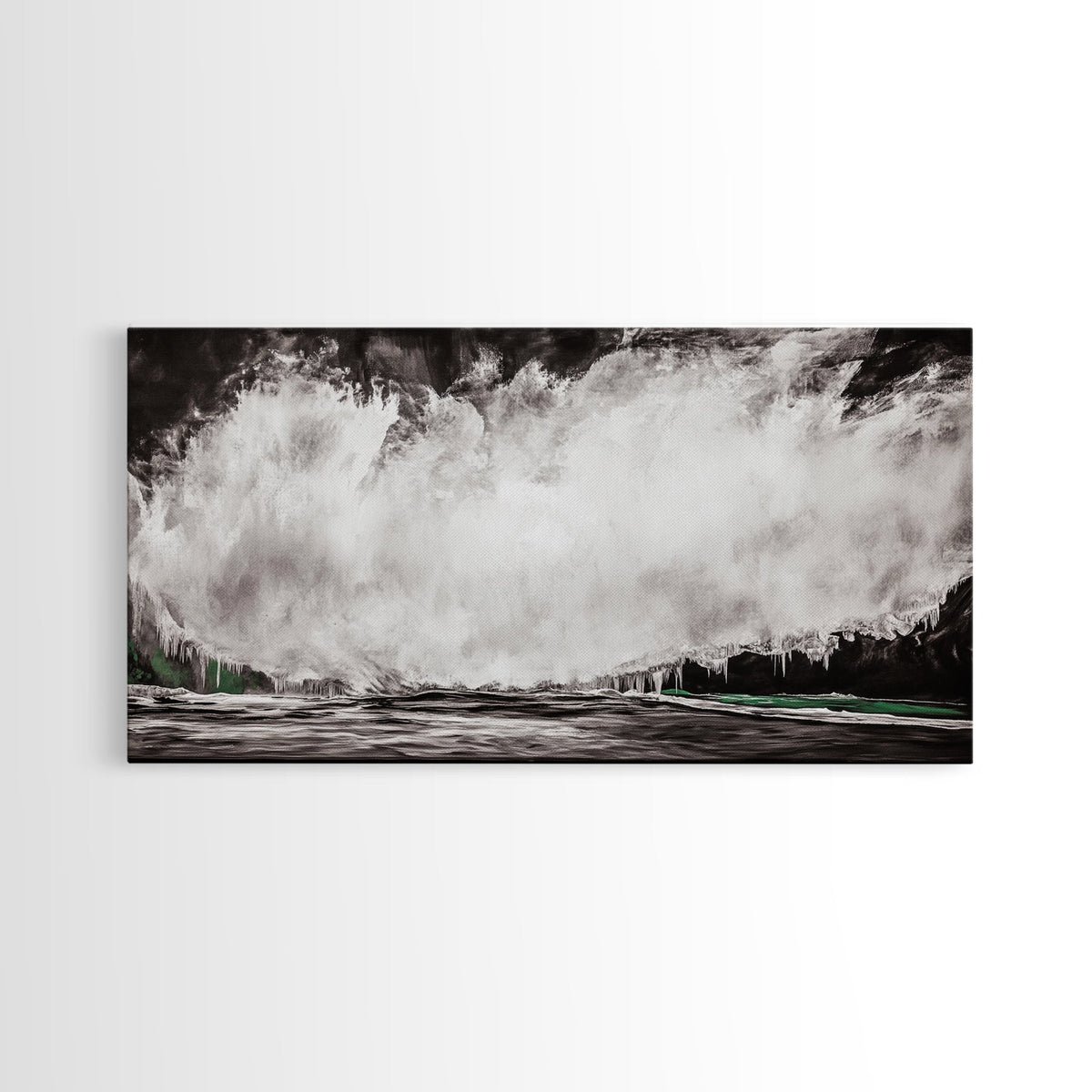 Abstract Waterfall Art, Black and White Canvas Print, Modern Wall Decor, Nature Inspired Artwork, Living Room Art, Minimalist Painting | | Wiccan Center
