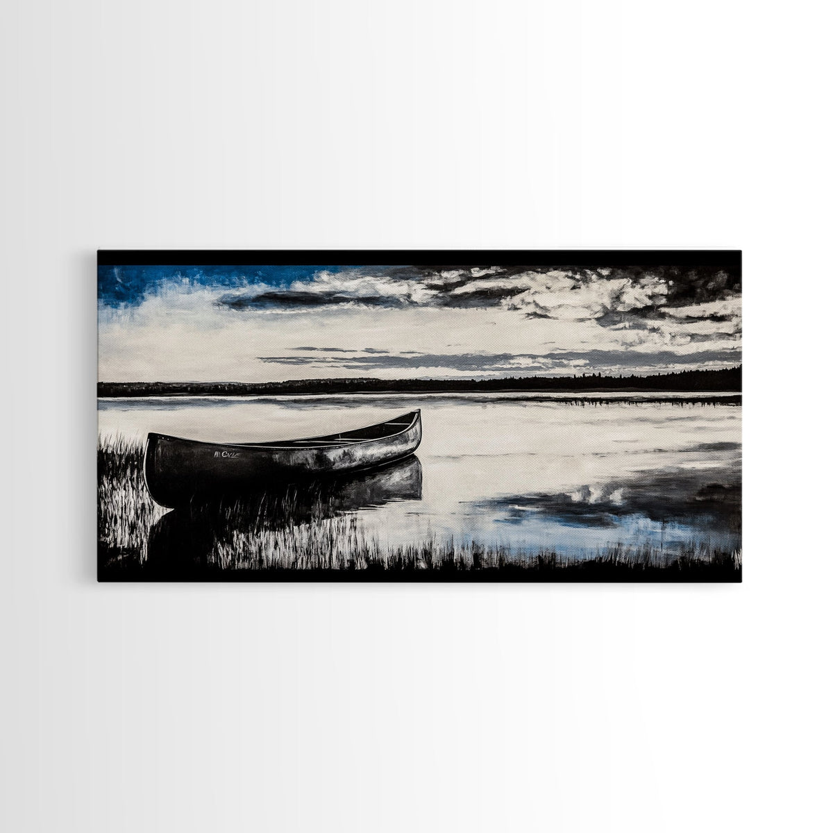 Still Water, Black and White Art, Reflection Canvas Print, Lake Scene Wall Art, Nature Decor, Peaceful Home Art, Framed Canvas Print | | Wiccan Center