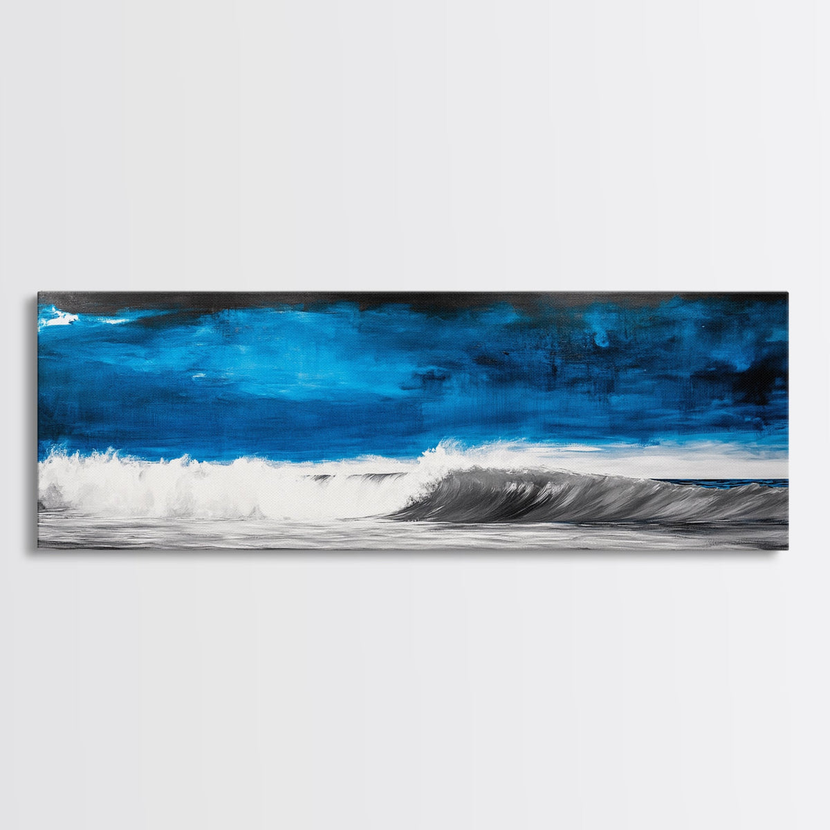 Ocean Wave Painting, Blue Seascape Art, Modern Coastal Decor, Large Beach Wall Art, Minimalist Water Art, Office Wall Decor, Framed Canvas Print | | Wiccan Center