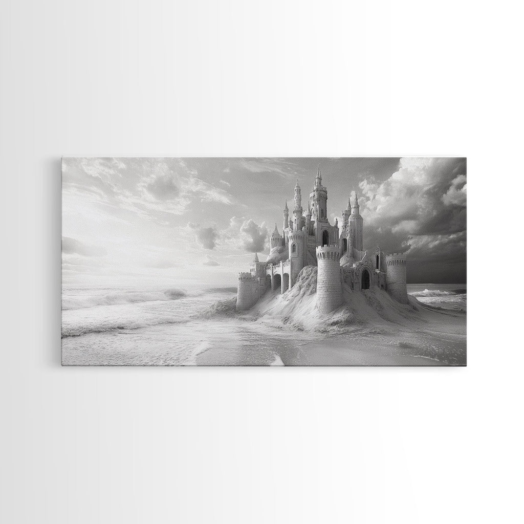 Sandcastle Fortress, Dreamy Seaside Castle, Fairytale Fantasy Art, Ocean Kingdom, Framed Canvas Print, Kids Room Wall Art, Bedroom Wall Art | | Wiccan Center