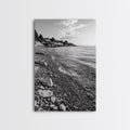 Pebble Beach, Tranquil Coastline, Coastal Stones, Sunrise Shore, Canvas Print, Bathroom Wall Art, Ocean Photography, Beach House Decor | | Wiccan Center