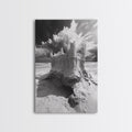 Sand Castle, Beach Fantasy, Dramatic Sky, Coastal Fortress, Framed Canvas Print, whimsical decor, kids room wall art, fairytale beach scene | | Wiccan Center