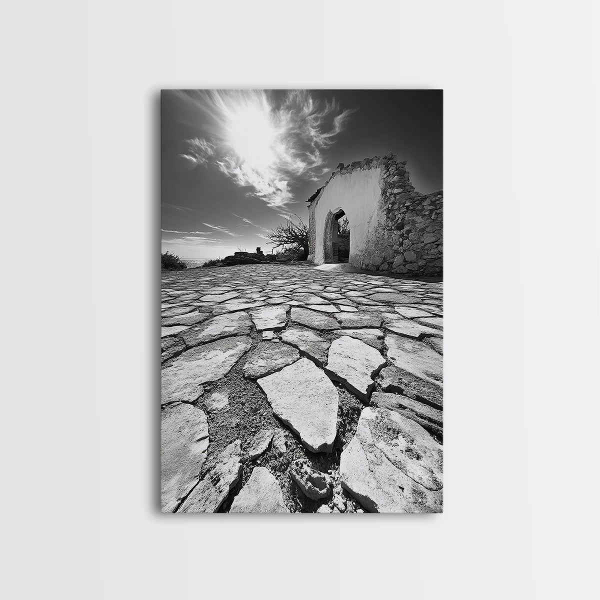 Desert Archway, Stone Ruins, Sunny Sky, Canvas Print, Rustic Travel Wall Art, Mediterranean Decor, Minimalist Earthy Aesthetic | | Wiccan Center