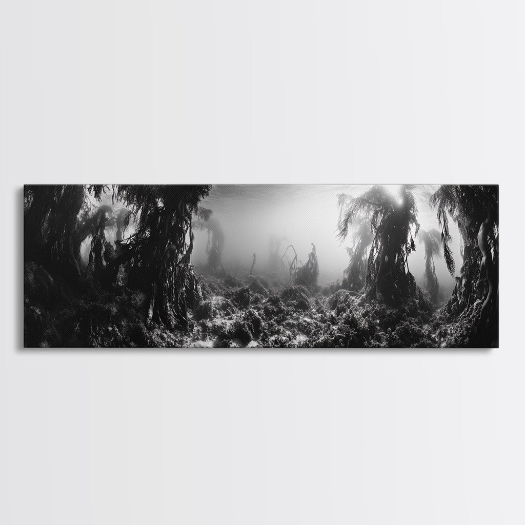 Kelp Forest, Underwater Magic, Ocean Depths, Framed Canvas Print, Marine nature photography, Bathroom wall decor, Moody coastal aesthetic | | Wiccan Center