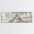 Fantasy Sand Castle, Seaside Kingdom, Dreamy Beach Scene, Magical Vibes, Framed Canvas Print, Kids Room Art, Whimsical Decor, Coastal Theme | | Wiccan Center
